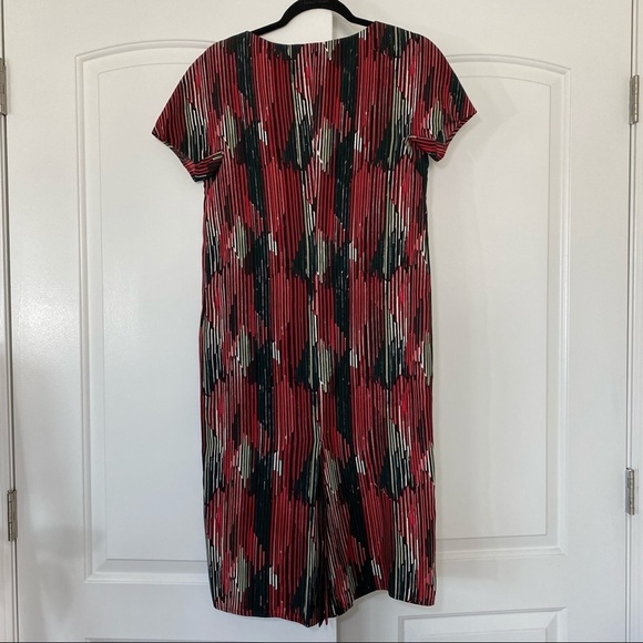 Maiyet Silk Red Stripe Midi Zipper Front Dress 34 - Picture 4 of 7